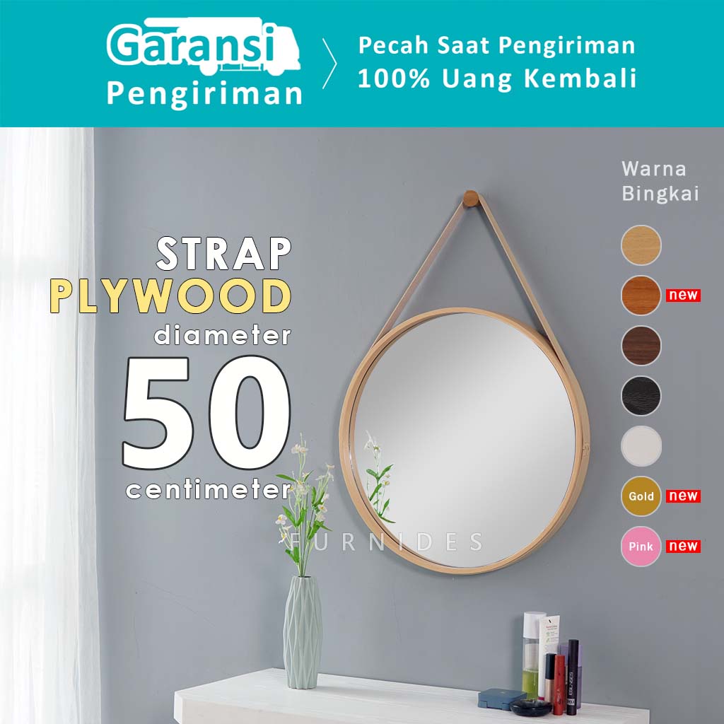 Jual Cermin Bulat Diameter Cm Tali Strap Frame Plywood Motif Kayu Shopee Indonesia