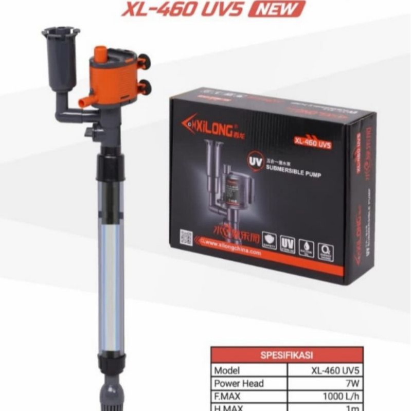 Jual Pompa Aquarium Xilong 460 UV5 Powerhead Plus Skimer&UV Lamp