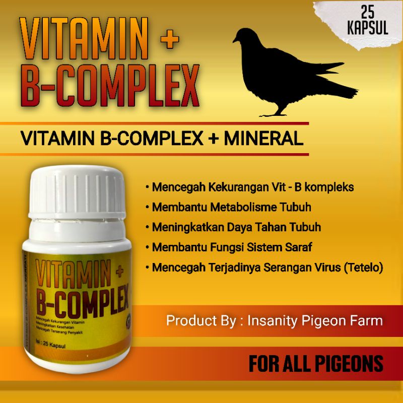 Jual VITAMIN + B-COMPLEX MULTIVITAMIN KHUSUS MERPATI 25KAPSUL | Shopee ...