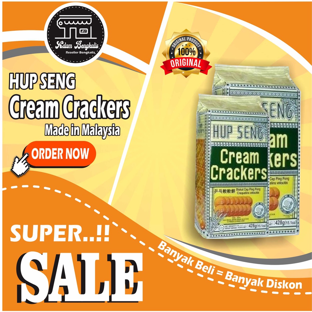 Jual Snack makanan ringan Roti Tawar Roti gabin Manis HUP SENG CREAM ...