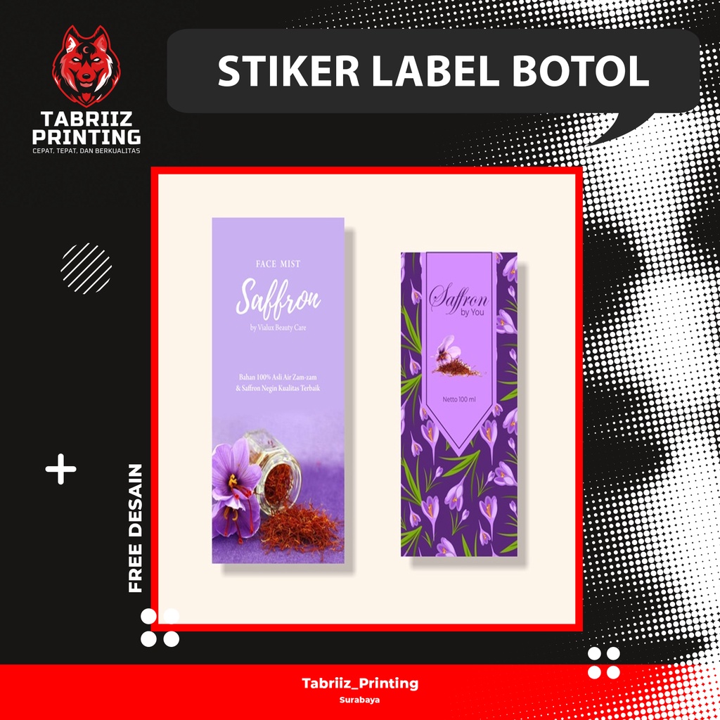 Jual [TABRIIZ PRINTING] Label Stiker Vinil Glossy Kosmetik Skincare ...
