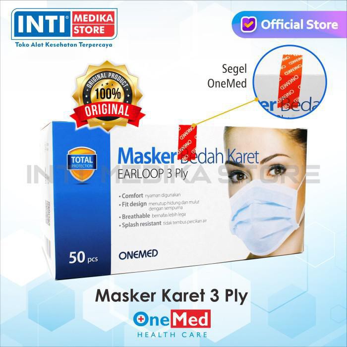 Jual ONEMED Surgical Mask Kemasan Steril | Masker 3 Ply Earloop Medis ...