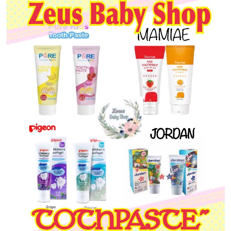 Jual Pure Kids Tooth Paste 50gr BPOM / jordan toothpaste / pigeon ...