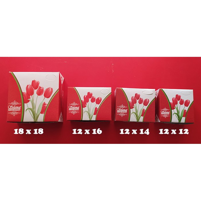 Jual Dus kue box kotak kertas tempat snack hajatan MOTIF 12x12 12x14 ...