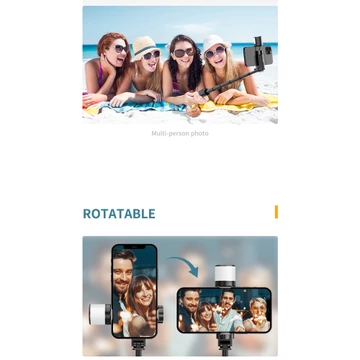 BESTOOL Q12S Tripod Mini Bluetooth Remote Fill Light 765mm Tongsis Holder Selfie Stick