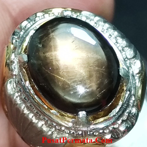 Cincin Batu Permata Bangsing Black Safir Star Kresnadana Kode PP117