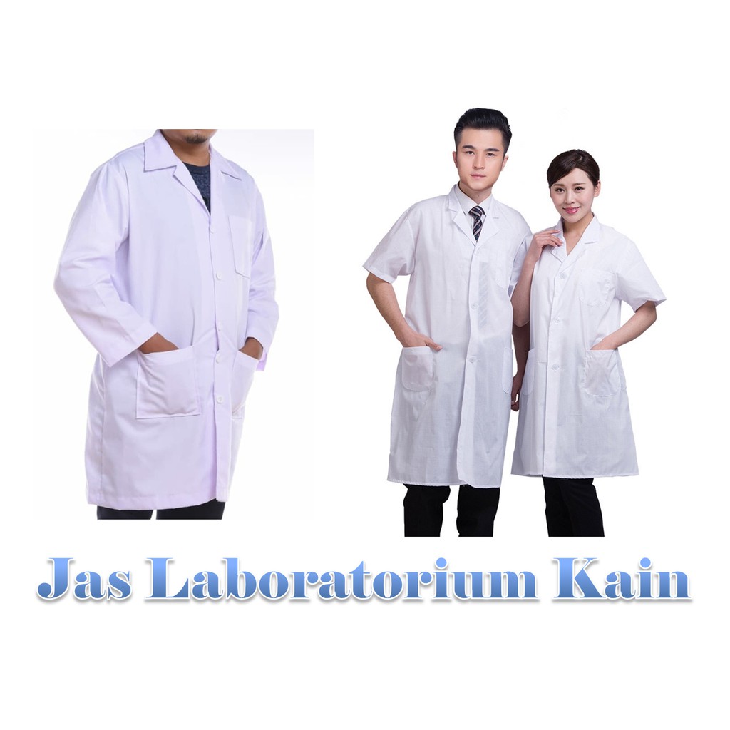 Jual Baju Praktikum Lengan Pendek Panjang Jas Laboratorium Bahan Kain