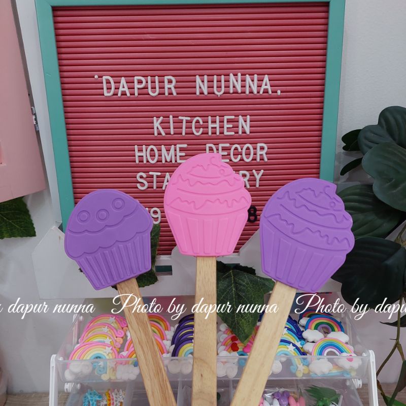 Jual SPATULA CUPCAKE GAGANG KAYU SPATULA UNIK Shopee Indonesia