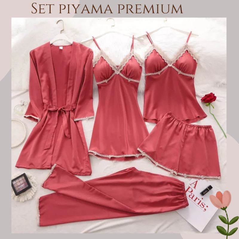 Jual Piyamapiyama 5 In 1kimono 5 In 1lingerie 5 In 1baju Tidur 5 In 1baju Tidur Wanita 7589