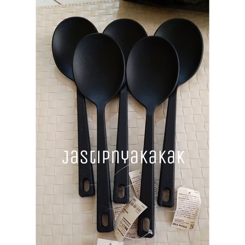 MUJI Silicone Cooking Spoon Small 25cm Black