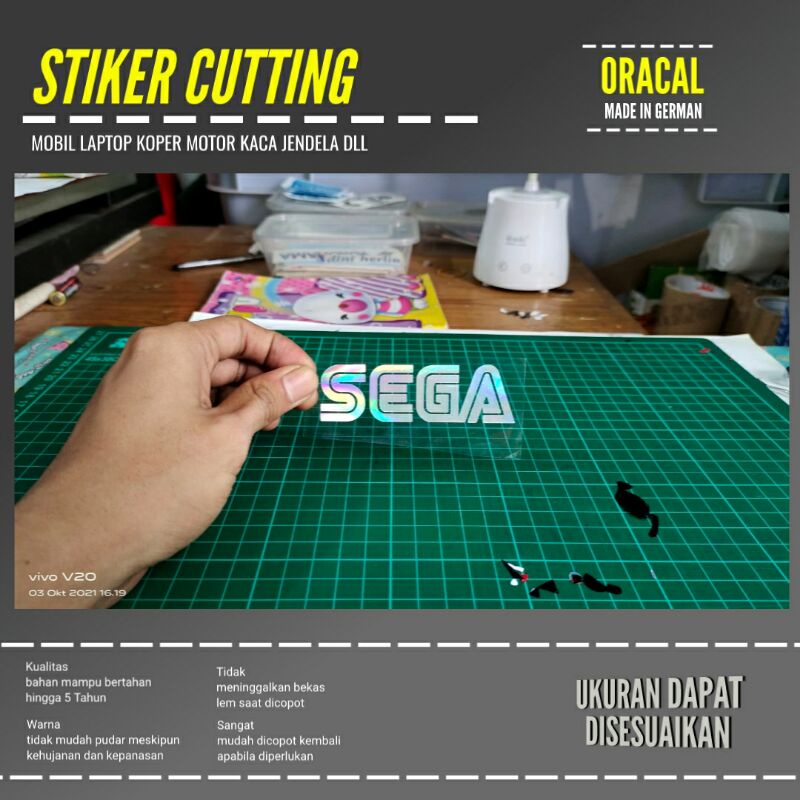 Jual STIKER SEGA STICKER CUTTING TRANSPARAN BAHAN ORACAL | Shopee Indonesia