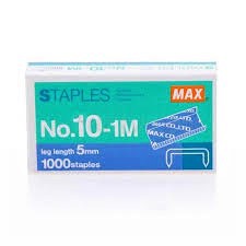 Jual ISI STAPLES STAPLER STEPLER NO.10 MAX HD-10 STEPLES REFILL KECIL ...