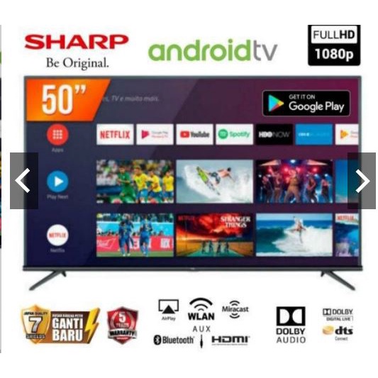 Jual TV LED SHARP 2TC50BG1I ANDROID TV 50 INCH 50BG1I FHD Shopee