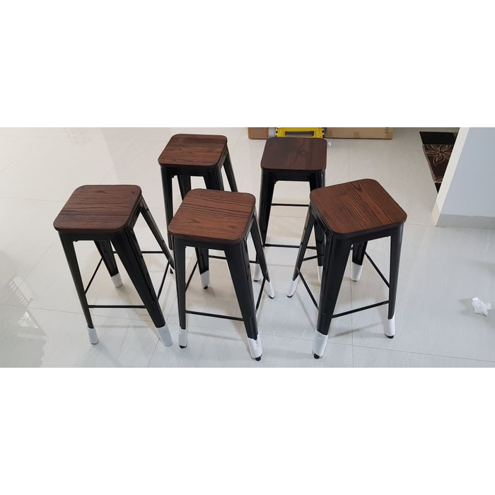 Jual Best Seller Barstool Oak Wood Topper/ Kursi Bar / Kursi Tinggi Besi Topper Kayu Shopee