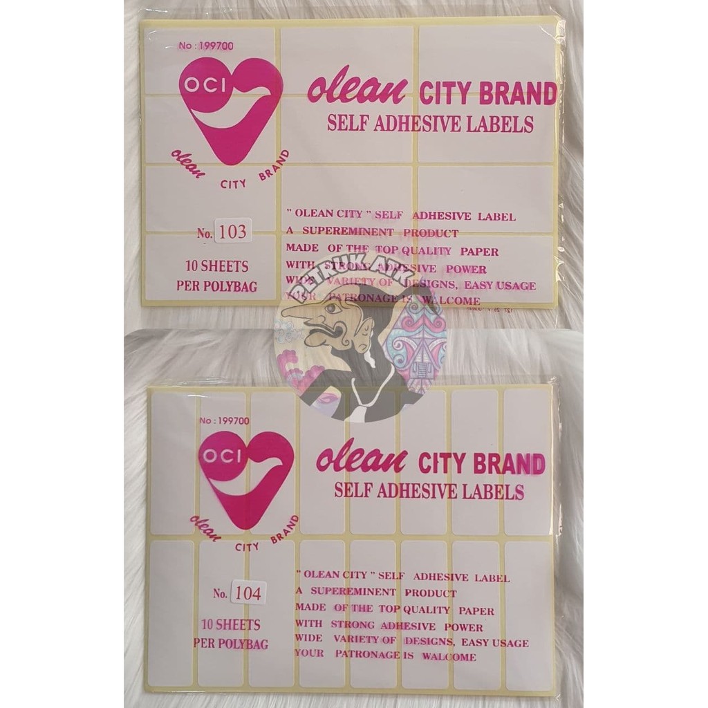 Jual STIKER LABEL PUTIH POLOS NO 103 / 104 / 105 / 106 / 107 / 108 ...