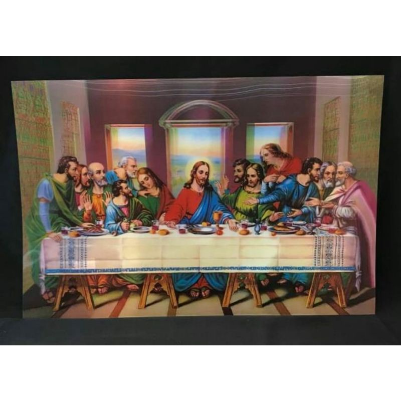 Jual Gambar 3D Kristen Katolik gambar rohani Yesus Maria perjamuan ...