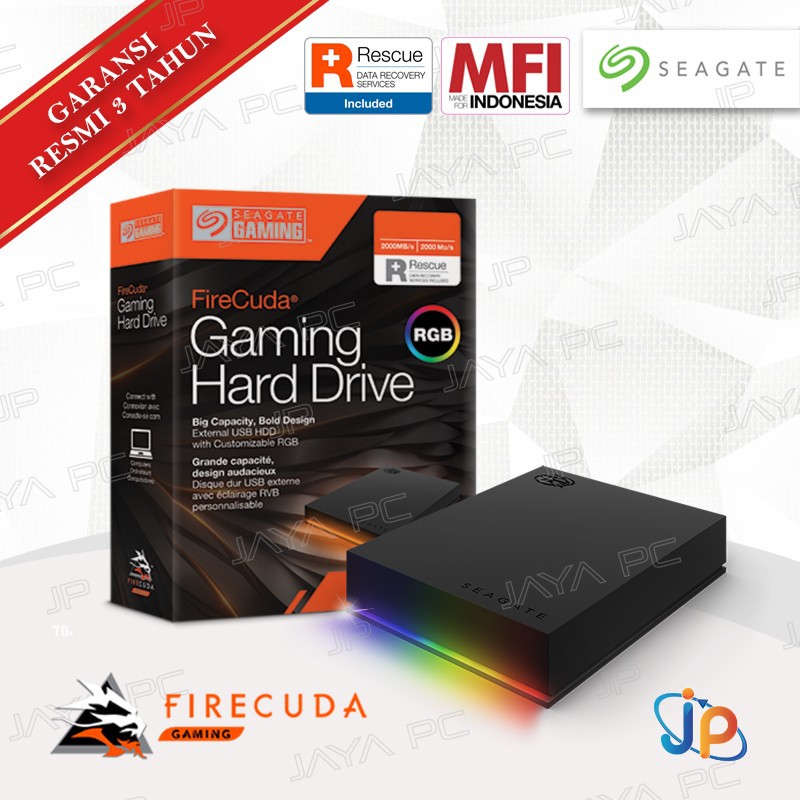 Jual Seagate Firecuda Gaming RGB 2TB HDD/ Harddisk External 2.5" USB
