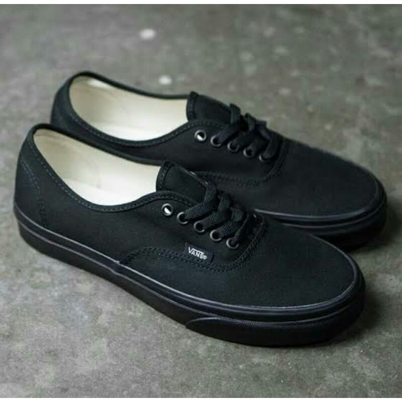 Vans authentic outlet full black kaskus