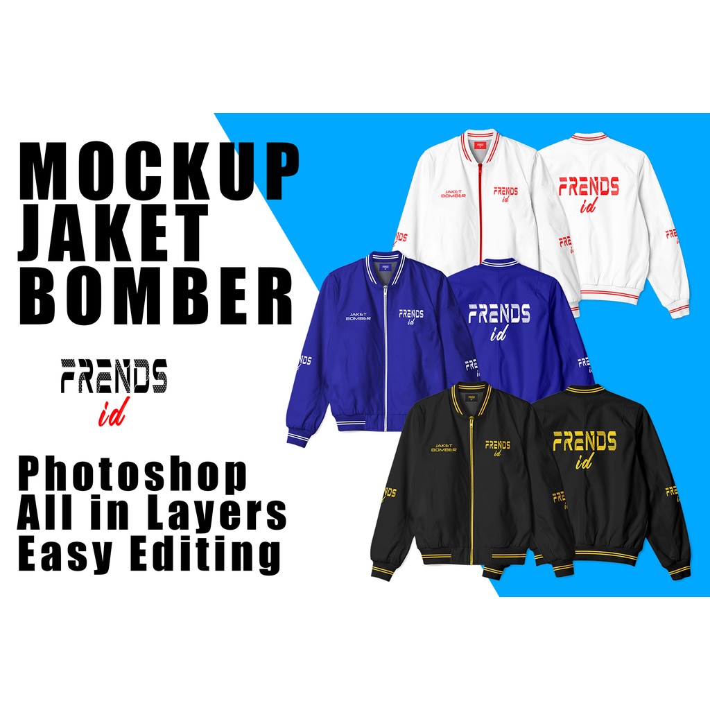 Jual Mockup Jaket Bomber (PSD Photoshop, HD Quality) - WAJIB BACA