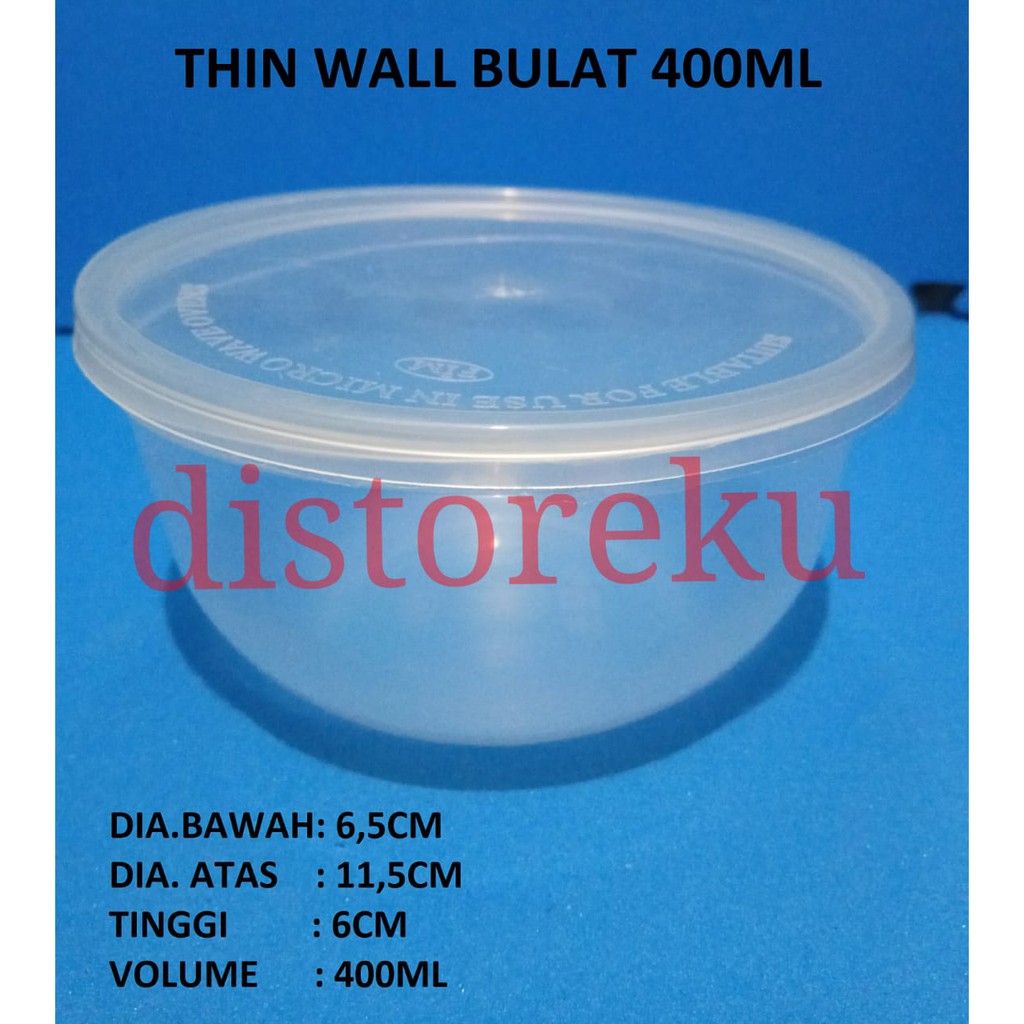 Jual 25pcs Thinwall 400ml Mangkok Bulat Thinwal Round Plastik Tahan