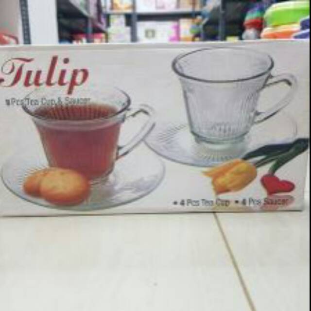 Jual Tulip Gelas 8pcs Tea Cup And Saucer Shopee Indonesia 7200