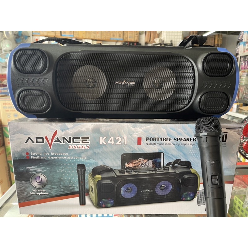 Jual Speaker portable Advance K-421 + 1 Mic wireless + Remote ...
