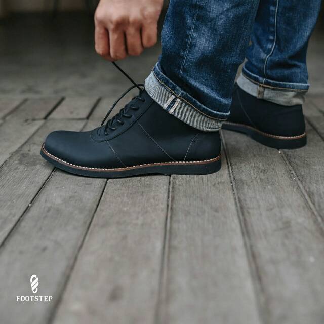 Jual Sepatu Formal Kerja Pantofel Original Footstep - Alpha Black ...