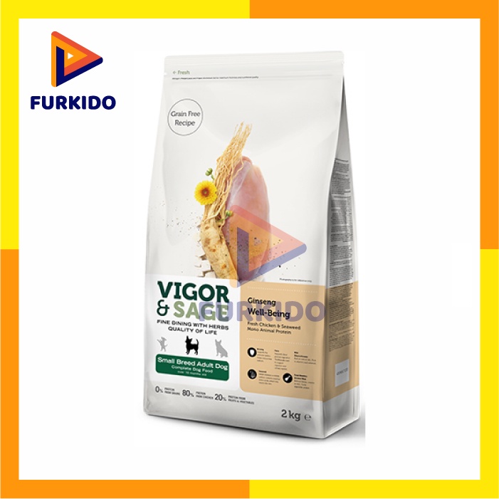 Jual Vigor & Sage Ginseng Well Being Small Breed Adult Dog Food 2 Kg ...