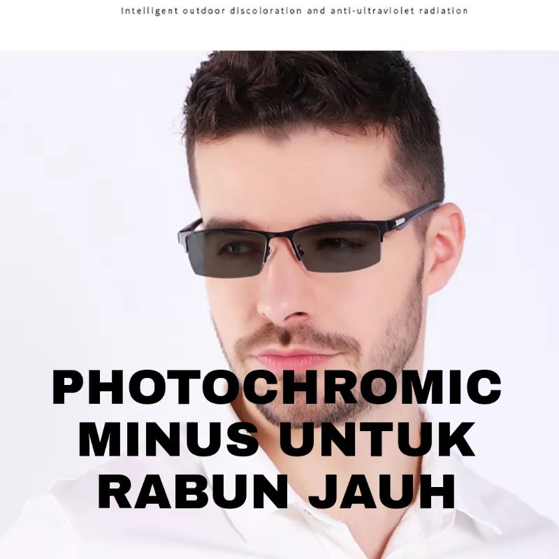 Jual Kacamata Photochromic Minus Anti Radiasi Uv Fame Setengah