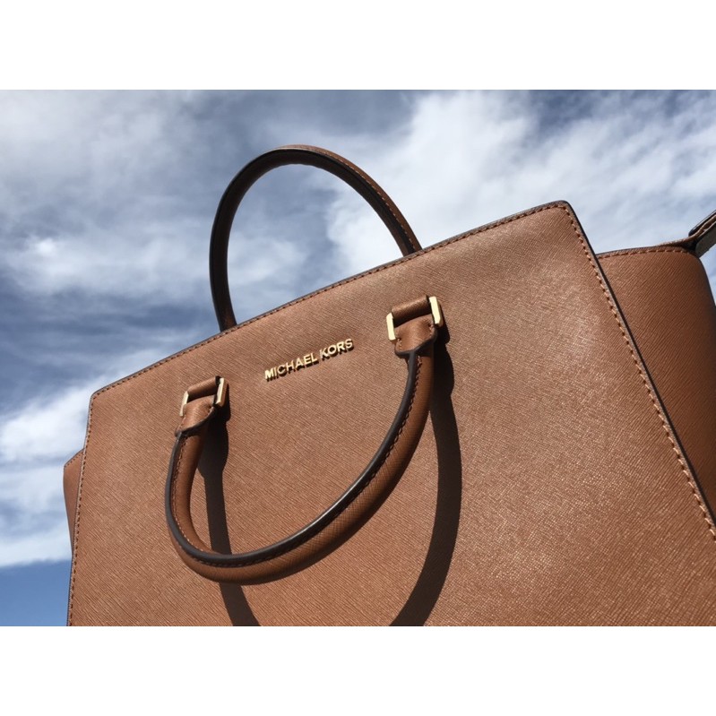 Michael Kors Selma Large Top Zip Satchel Tas Michael Kors Cokelat Tas MK Selma