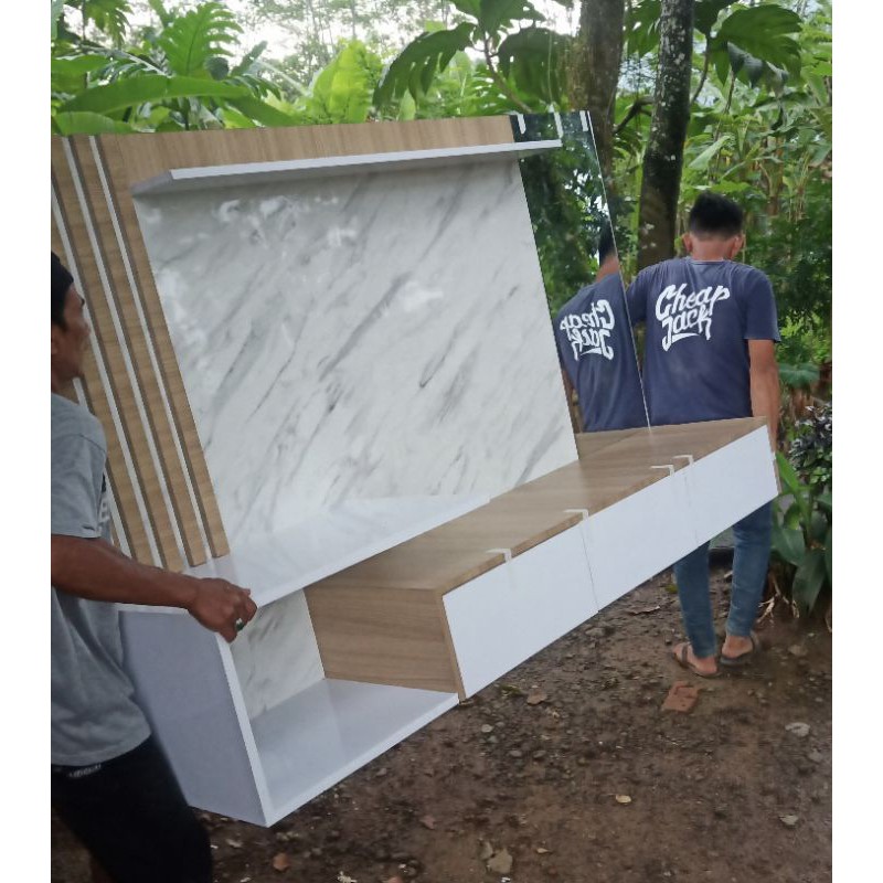 Jual BACKDROP TV CERMIN | BACKDROP TV MINIMALIS | Shopee Indonesia