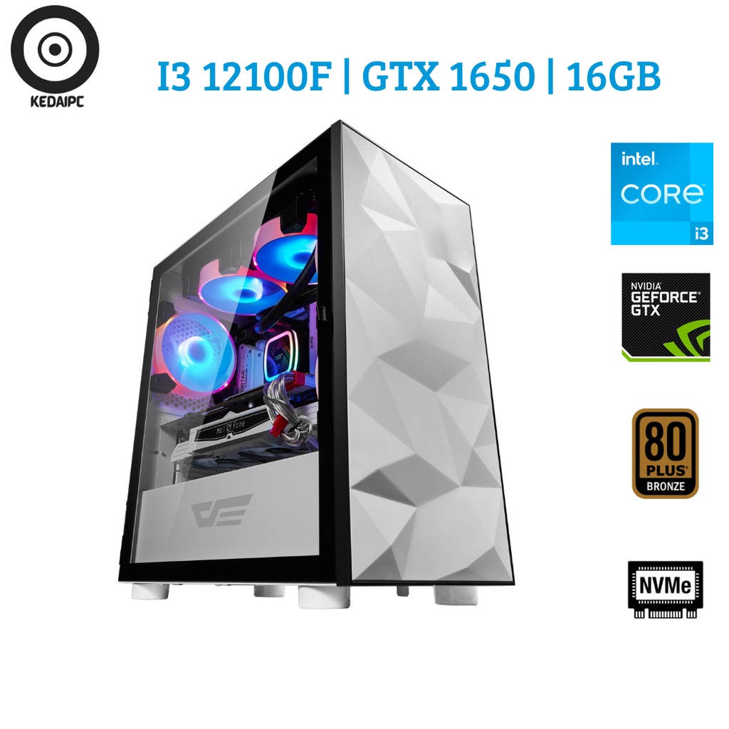 Mini PC Gaming Rosa - Intel I3 3a Gen, GTX 1650, 16GB RAM, SSD 240GB + HDD 1TB, Windows 10