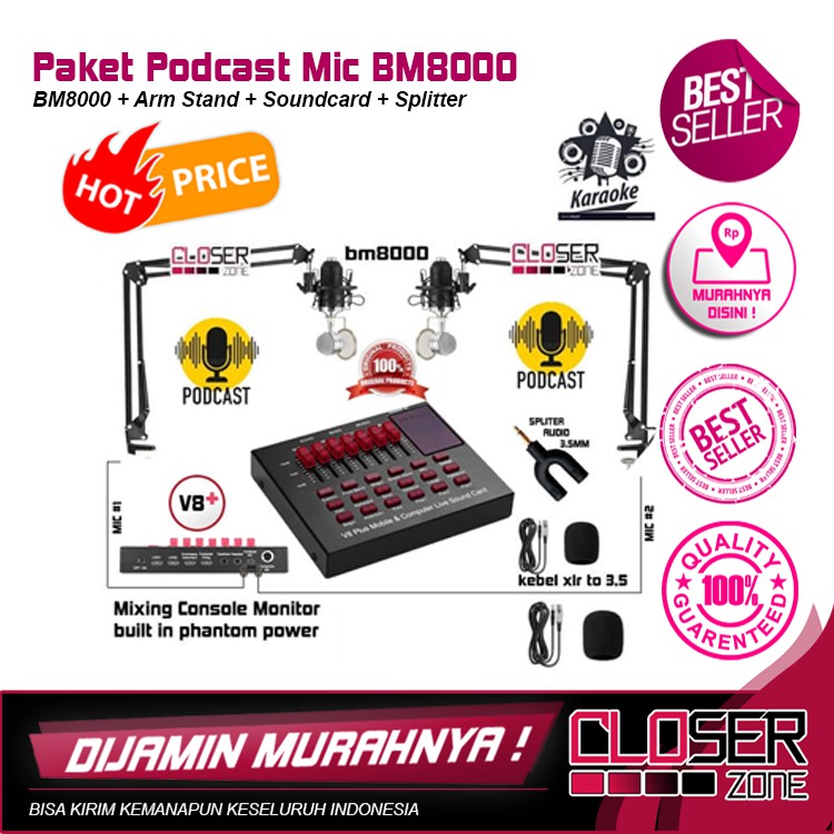 Jual Paket Kumplit Mic Condenser Bm Stand Soundcard