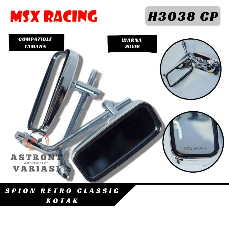 Jual Spion Retro Kotak Chrome Classic Universal Yamaha Nmax Mio Aerox