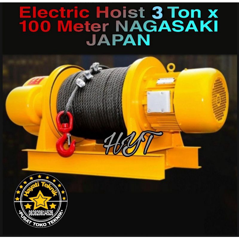 Jual Electric Hoist 3 Ton x 100 Meter NAGASAKI ELECTRIC WINCH HOIST