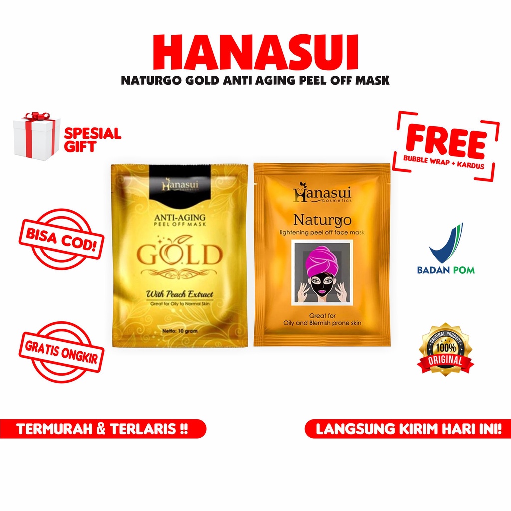 Jual Hanasui Anti Aging Peel Off Mask Gold Masker Emas Naturgo Black ...