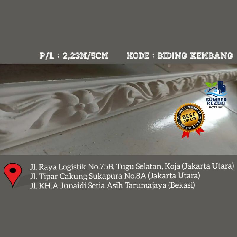 Jual Lis List Profil Gypsum Plafon Biding Motif Kembang Cm Shopee