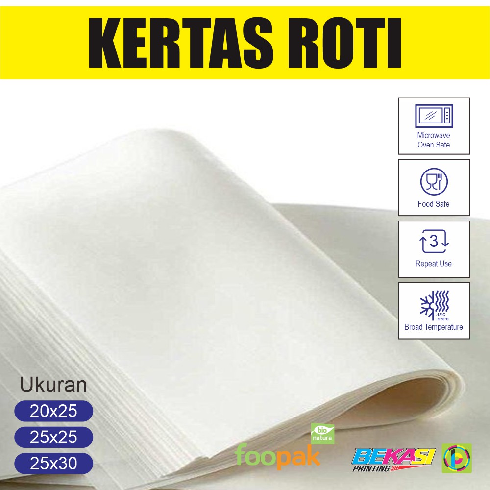 Jual KERTAS ROTI / KERTAS PEMBUNGKUS / WRAP PAPER WRAPPING 15x16 20x25 ...