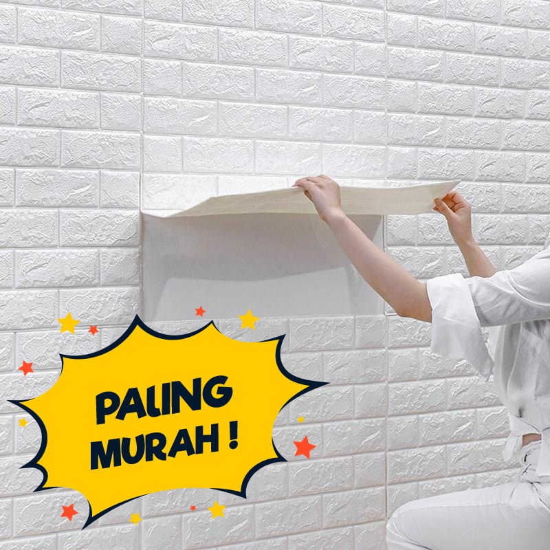 Paus Biru - Wallpaper Dinding Foam Timbul 3D Bata Classic Brick Walpaper Stiker Dinding Dekorasi Kamar Murah70x38cm/30x35cm /70x15cm