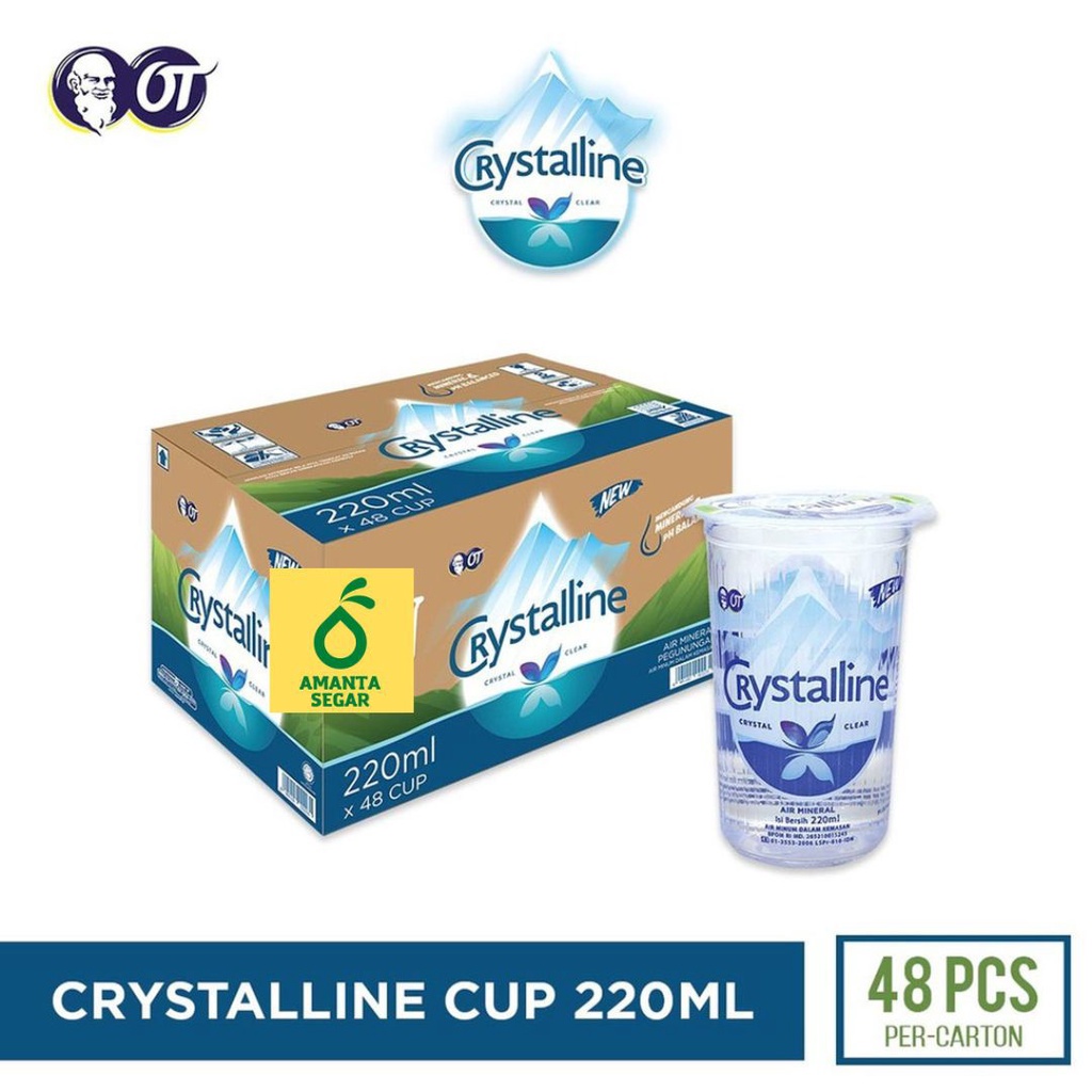 Jual Crystalline Air Mineral 220ml X 48 Cup Air Minum 1 Karton Amanta Segar Shopee Indonesia 9670