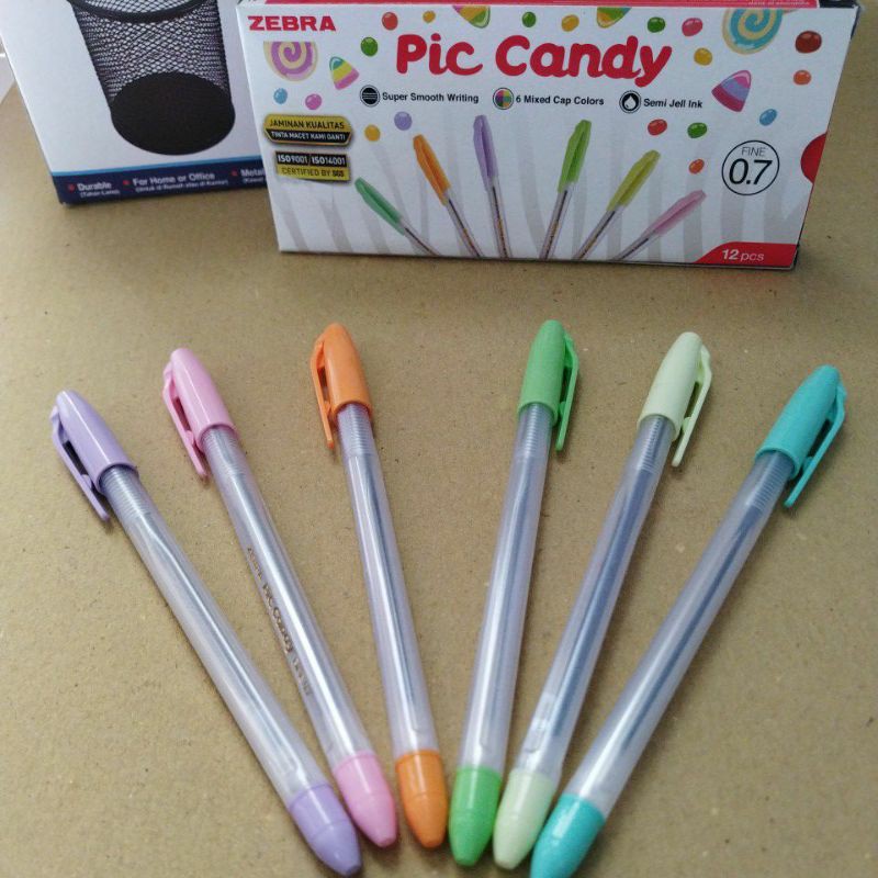 Jual BALLPOINT PIC CANDY ZEBRA ISI 12PCS | Shopee Indonesia