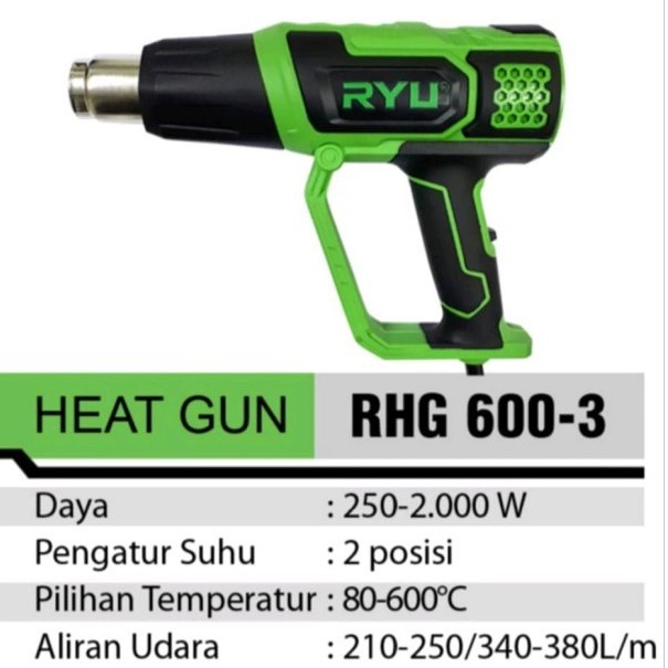 Jual RYU Heat Gun RHG 600-3 / Hot Gun / Alat Pemanas 250-2000 Watt ...