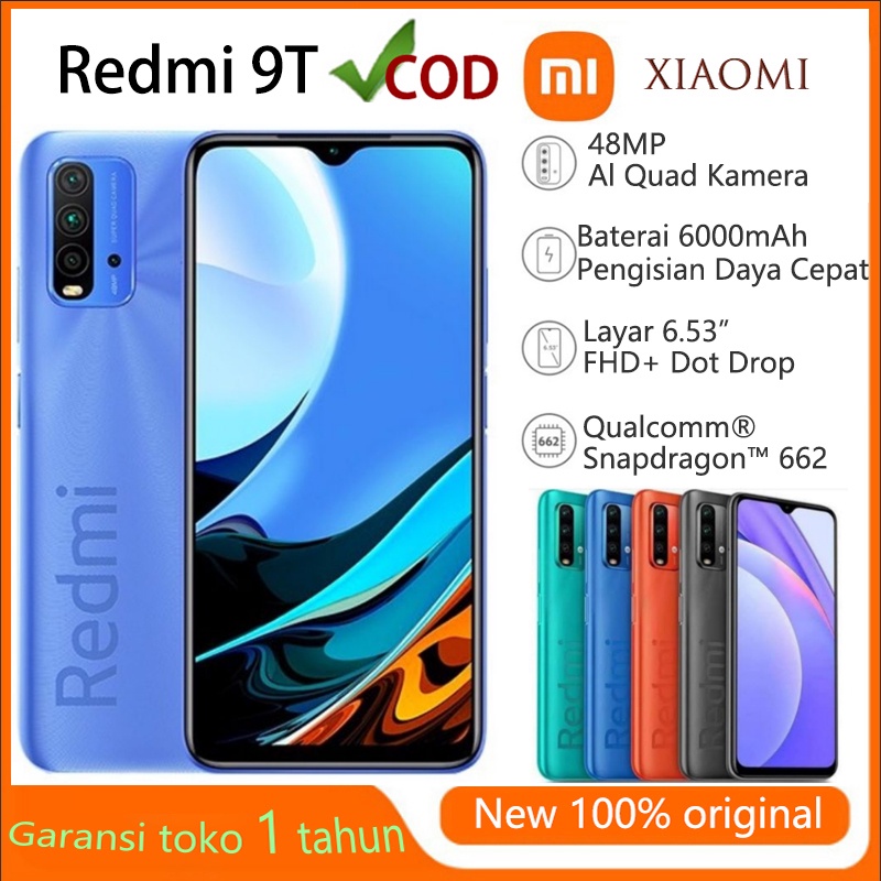Jual HP Xiaomi Redmi 9T RAM 4GB/128GB 6GB/128GB Snapdragon 662 6.53 ...