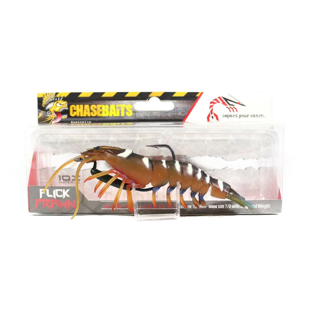 Chase Baits Soft Lure Flick Prawn 125 Mm Green Prawn - 4819 for