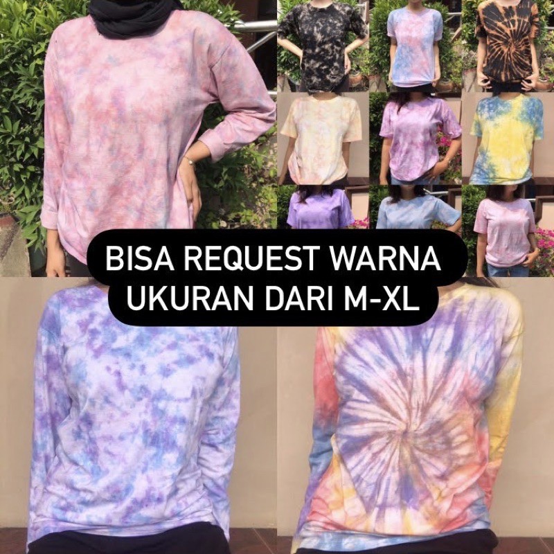 Jual Kaos tie dye (lengan panjang semua) / baju tiedye | Shopee Indonesia