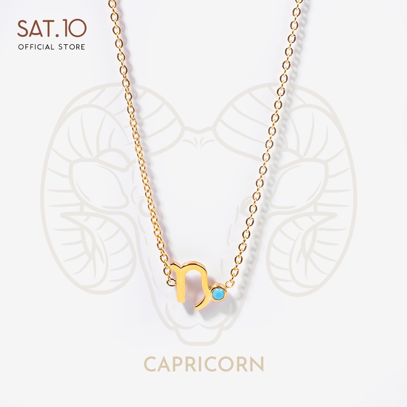Kalung Rantai Titanium Wanita Zirkon Zodiak Capicorn 45 Cm  Adjustable SAT-FCA4019
