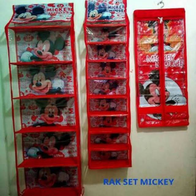 Jual Rak set gantung 3 in 1 karakter mickey mouse 1kg | Shopee Indonesia