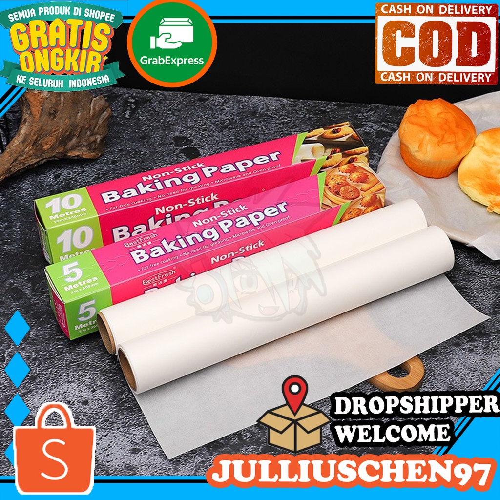 Jual JJ CHEN Non stick Baking paper 30cm*10m / 30cm*5m | kertas kue ...