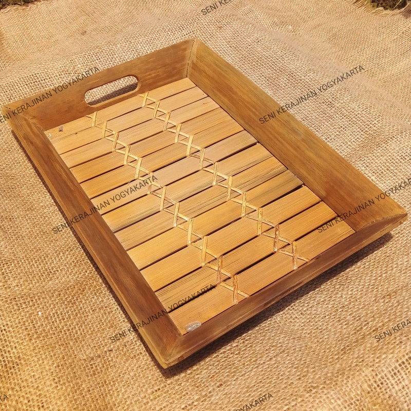 Jual B Nampan Bambu Tray X Dapur Makanan Wadah Saji Baki Serahan Unik Piring Shopee