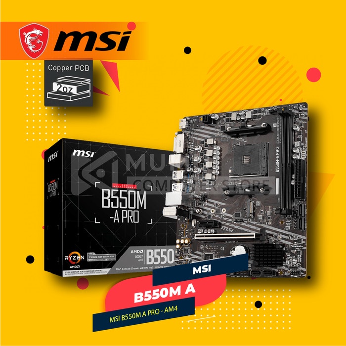 Jual MSI B550M A PRO AMD AM4 B550 DDR4 Motherboard Shopee Indonesia